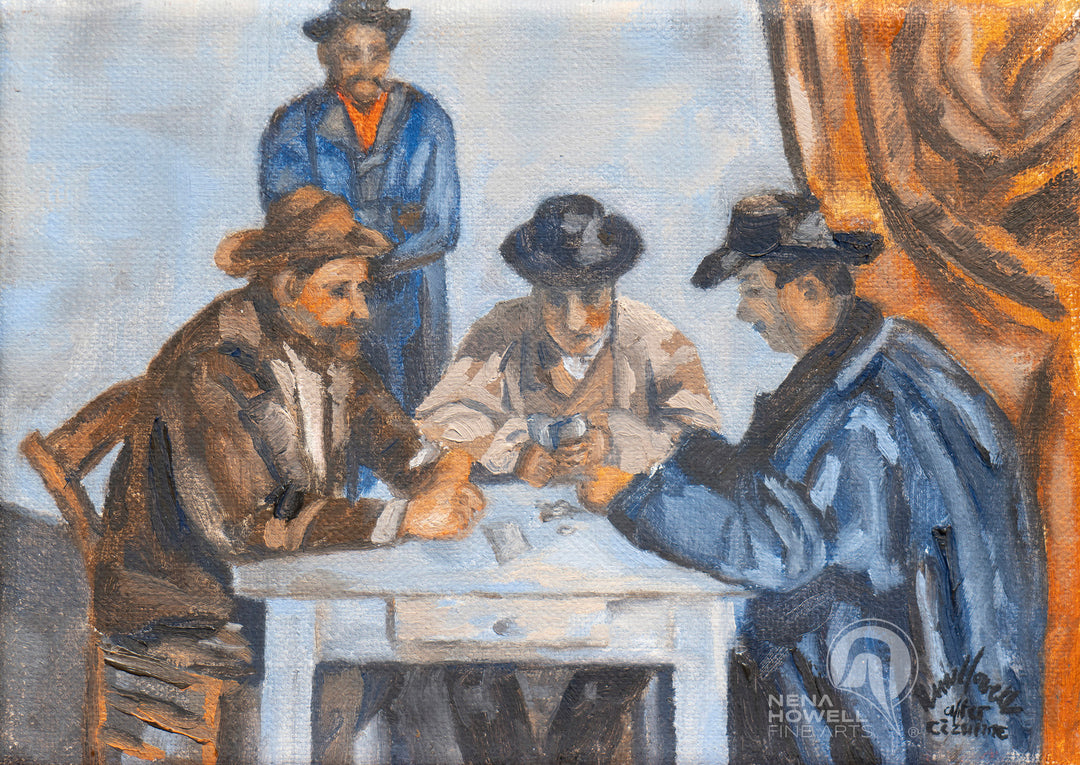 This is a studio study by Nena Howell of Cézanne card players.
