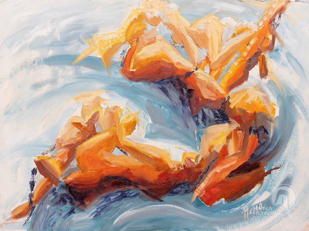 Lovers by Nena Howell is a captivating original abstract oil painting that draws inspiration from the abstract expressionist style of de Kooning.