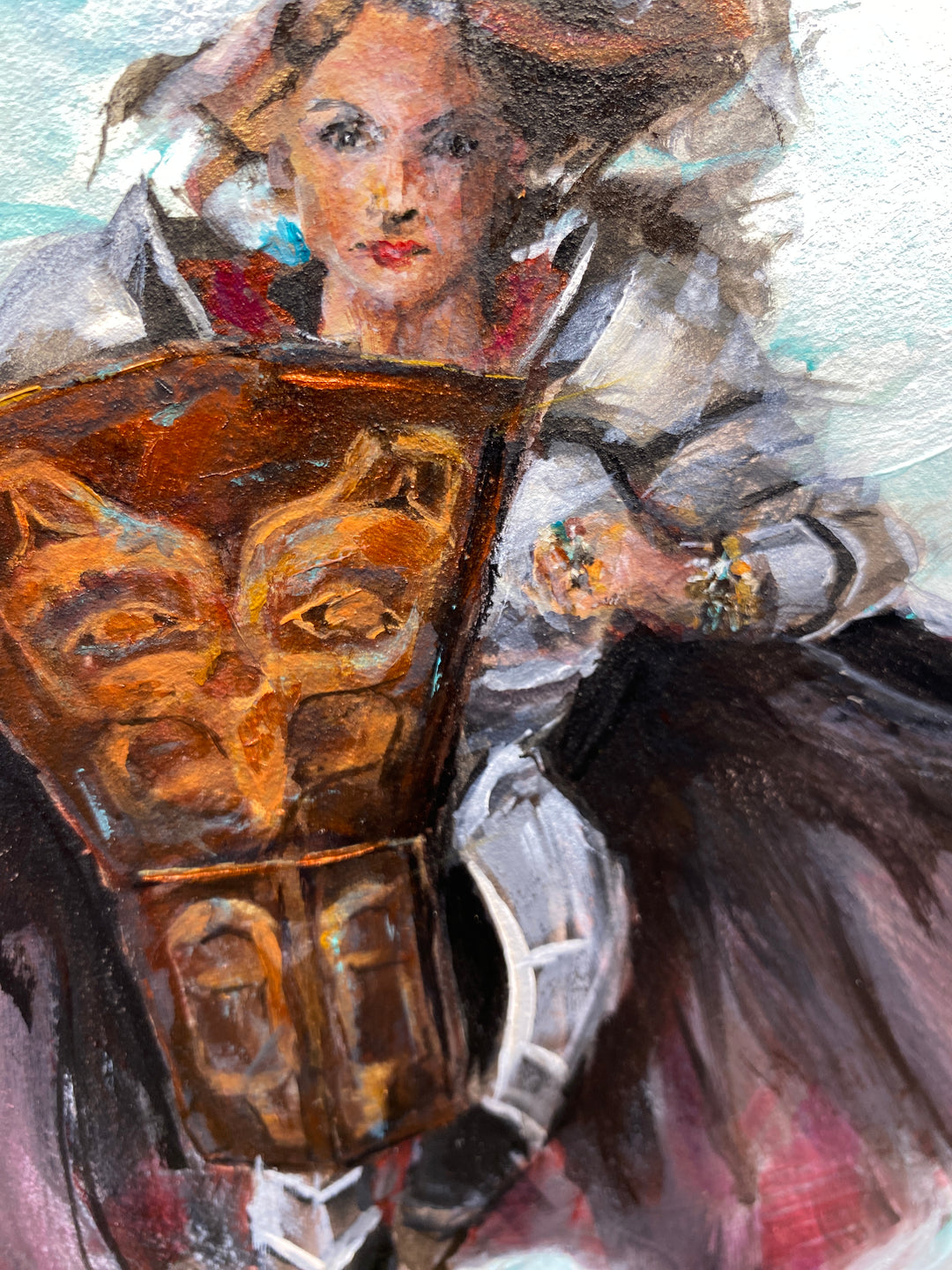 Wellness spirit warrior and copper shield and armor, female wellness leaders.